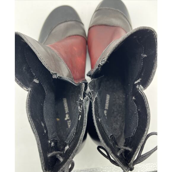 Remonte Dorndorf Lace Back Zip Ankle Boots Black Grey Red Wine Size 41 EU - Picture 10 of 10